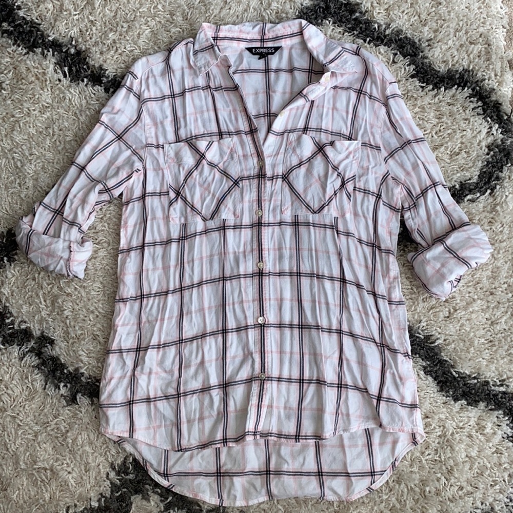 EXPRESS Oversized Plaid Flannel